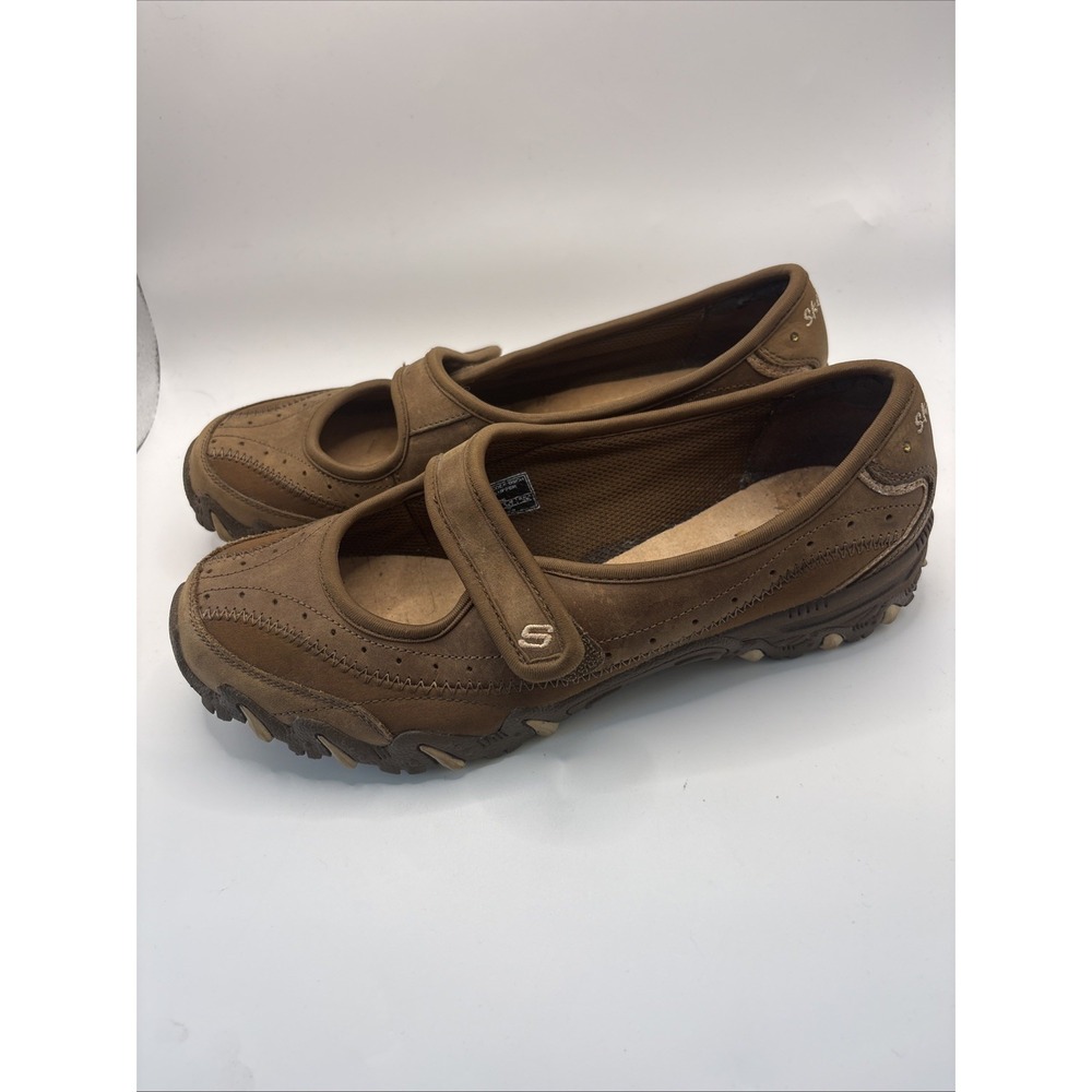 Skechers OG Womens Bikers Mary Jane Shoes Sz 7.5 Brown Casual Comfort NO Insoles - Picture 2 of 9